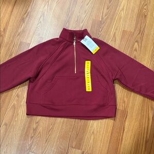 Kids Burgundy Half-Zip Jacket